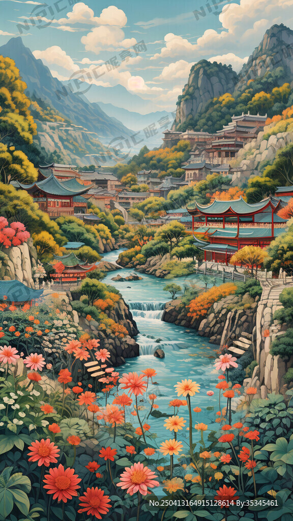灵寿县满山花溪谷景区和龙泉古镇