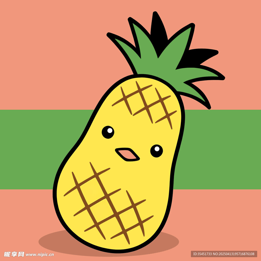 手绘卡通创意菠萝