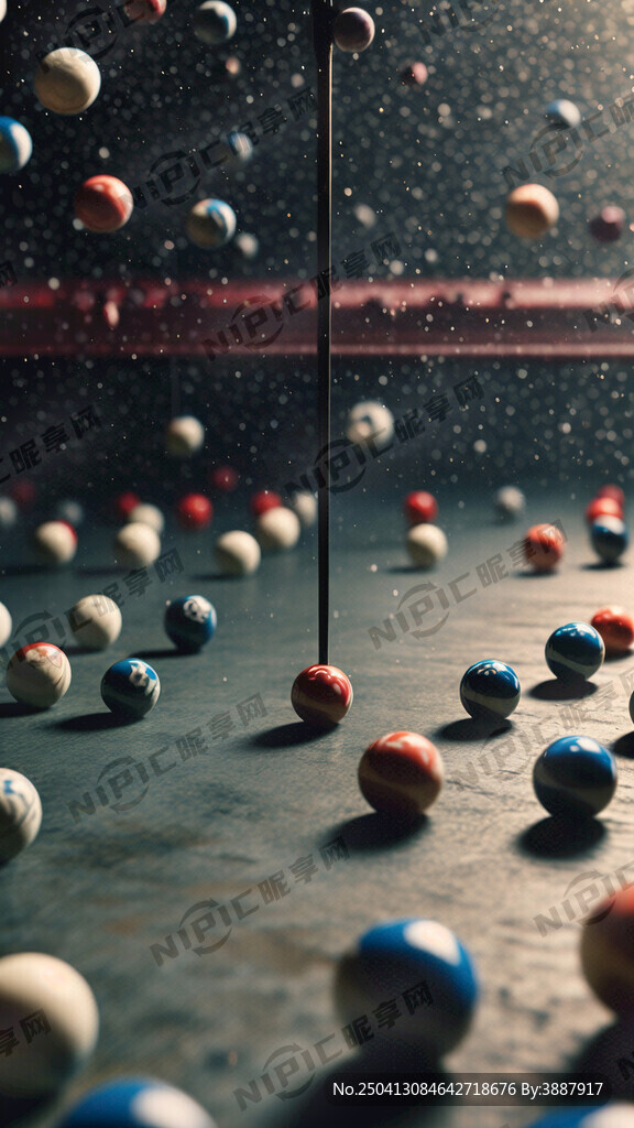 满屏台球 台球要有堆积感