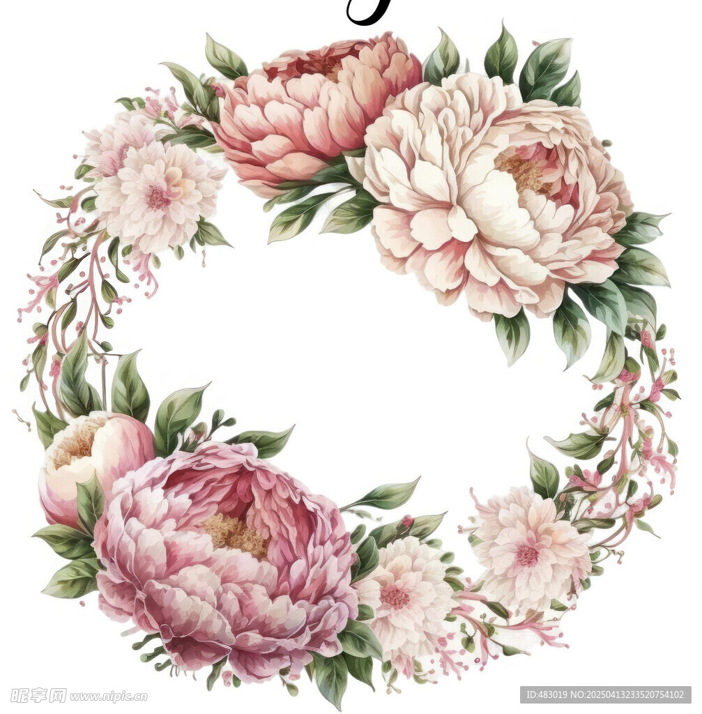 手绘花环