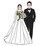 婚礼卡通牌