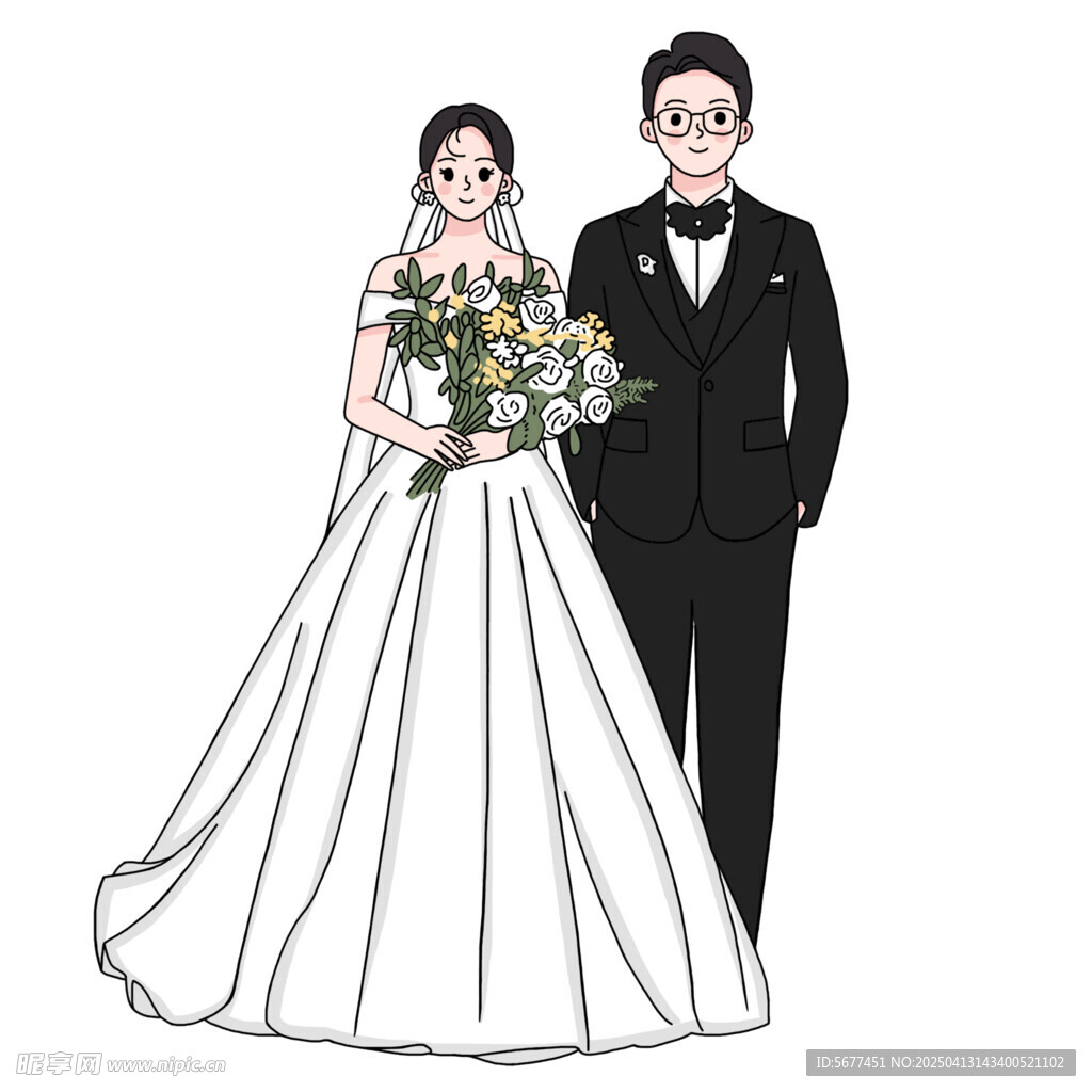 婚礼卡通牌