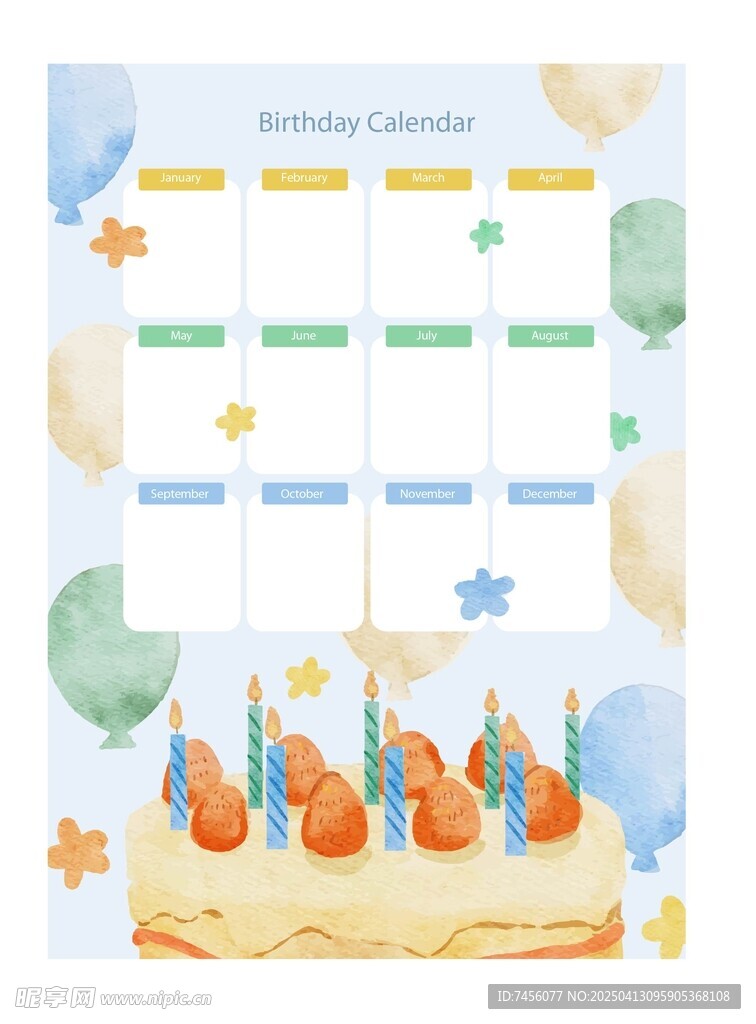 矢量生日海报插画素材