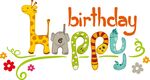 长颈鹿生日主题装饰图案