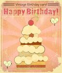 复古风生日贺卡蛋糕图案
