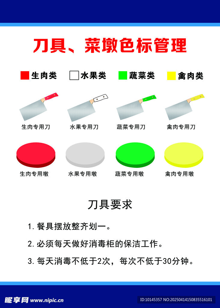 刀具 菜墩色标管理