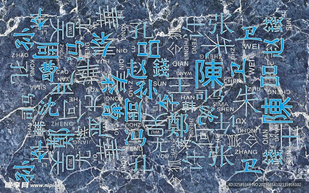 百家姓背景墙 