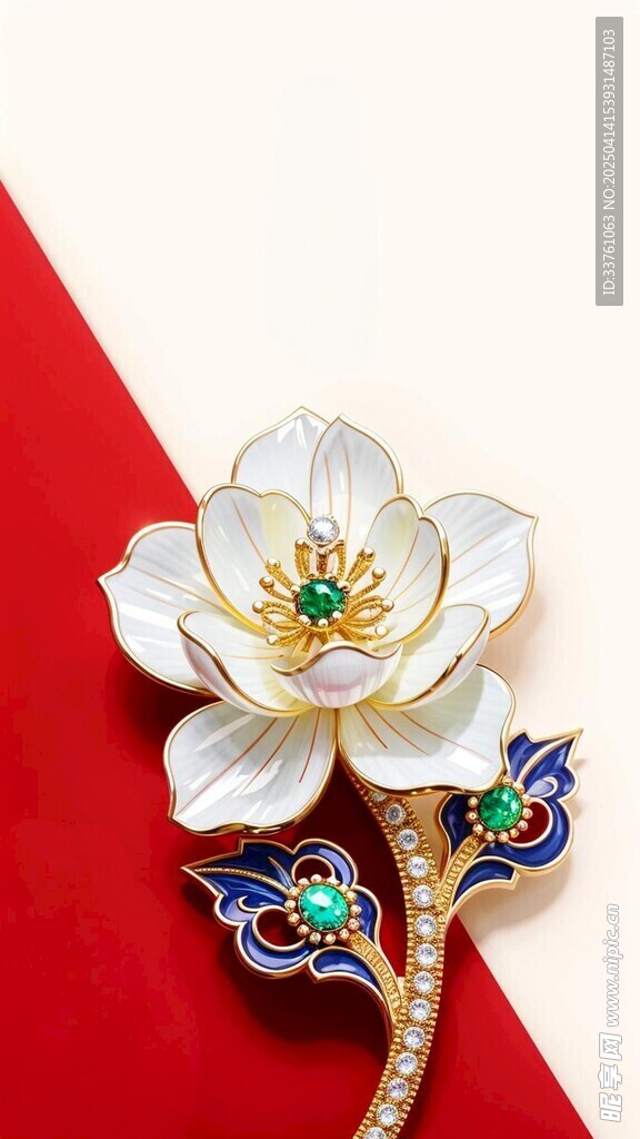 茉莉花胸针