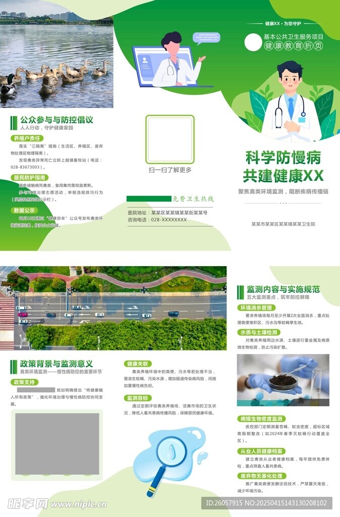 绿色慢病折页