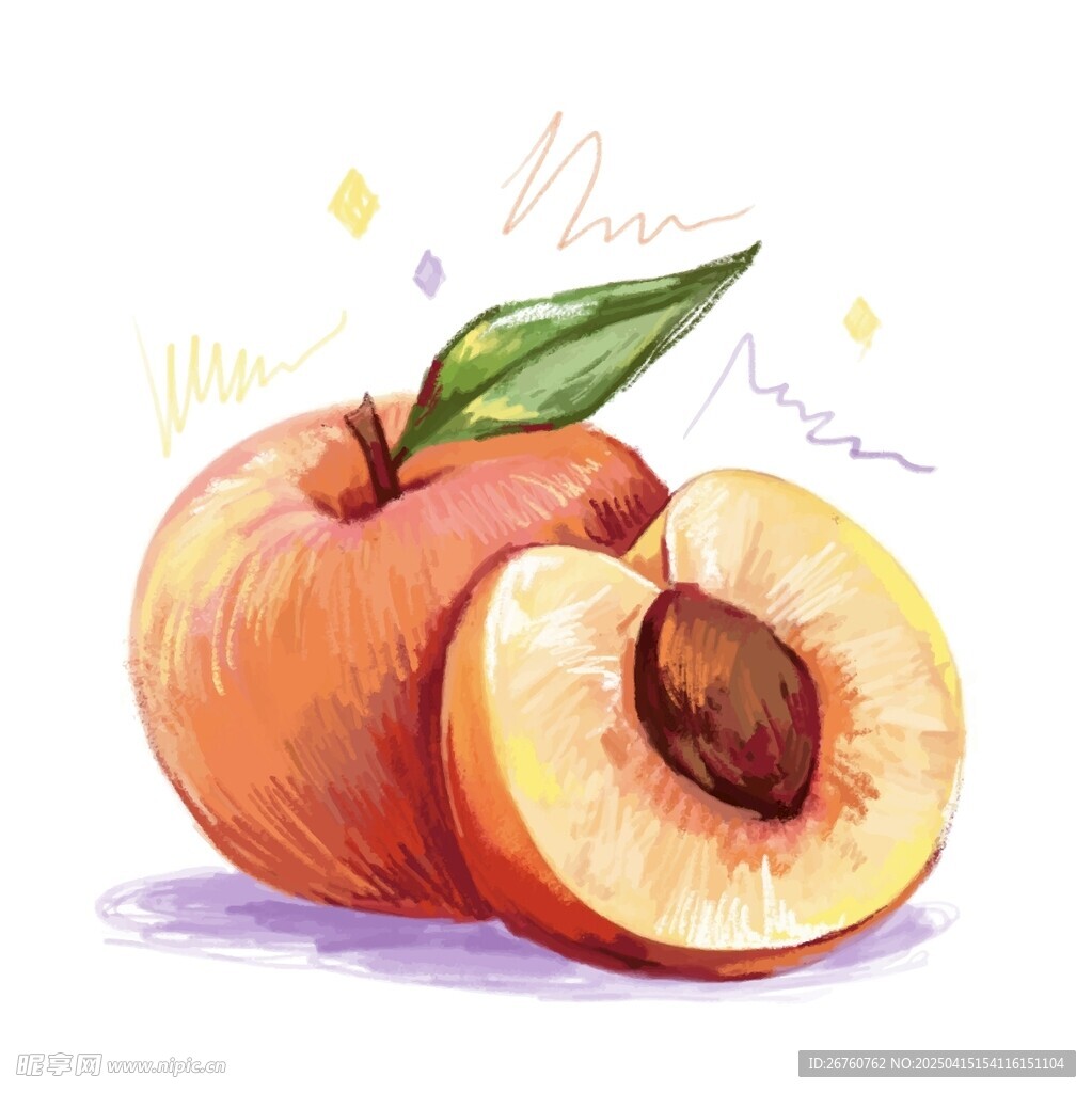 黄桃插画