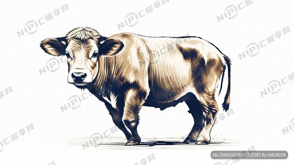 犊牛矢量线条画素材