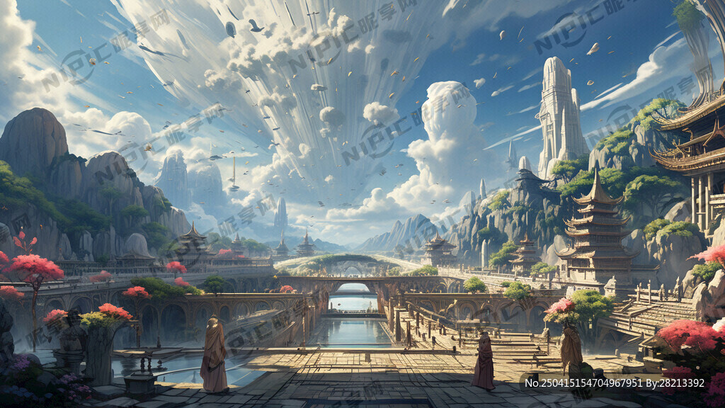生成一张天宫场景图片