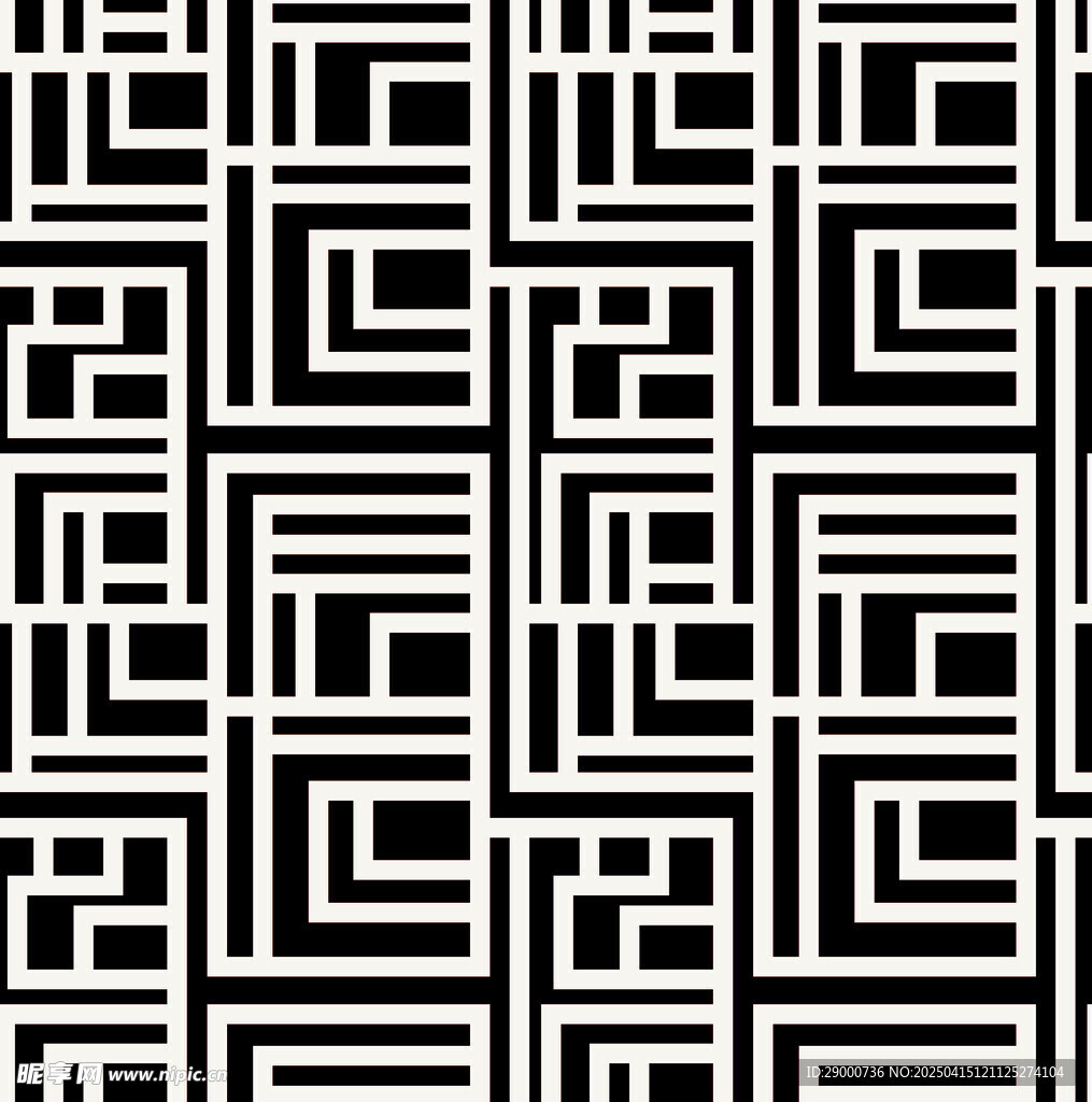 黑白几何图案无缝纹理