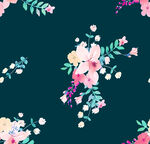 深蓝色底花卉图案纹理