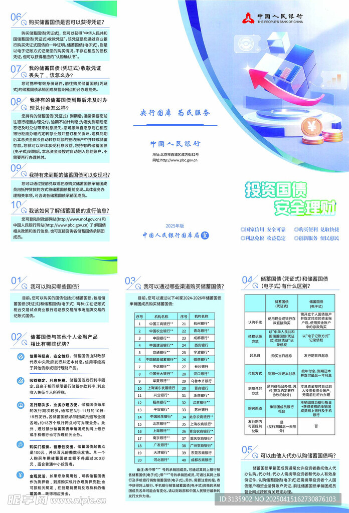 银行 国债 折页