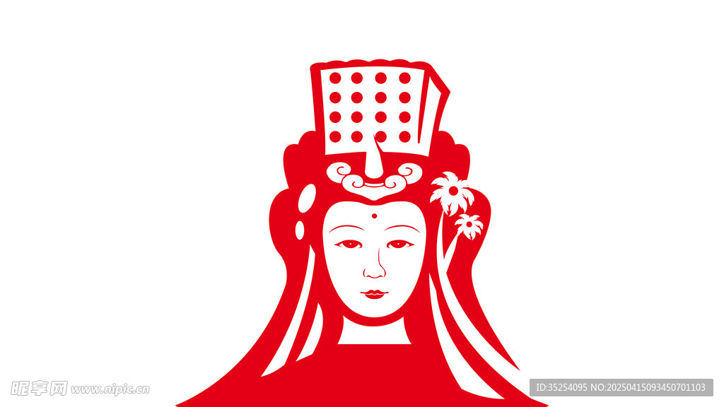 妈祖形象简笔画剪影