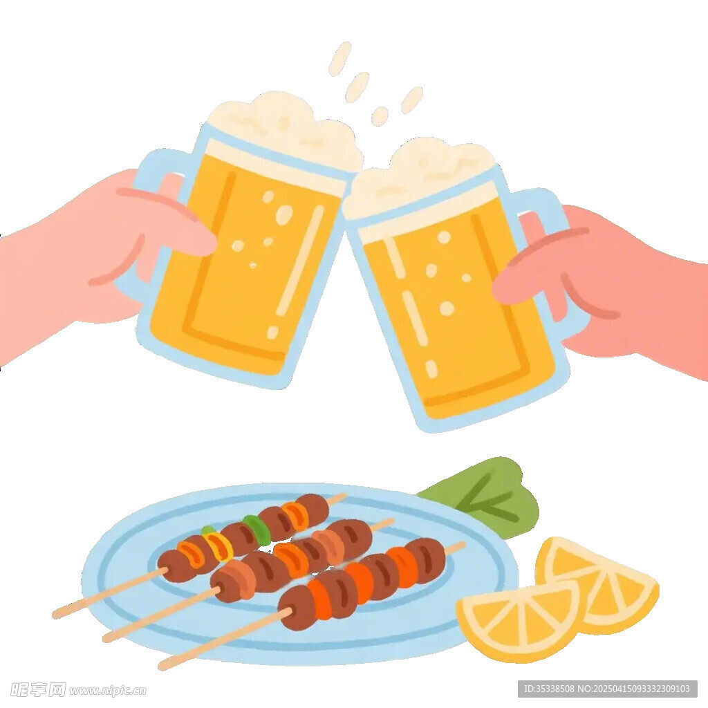 烧烤啤酒透明图
