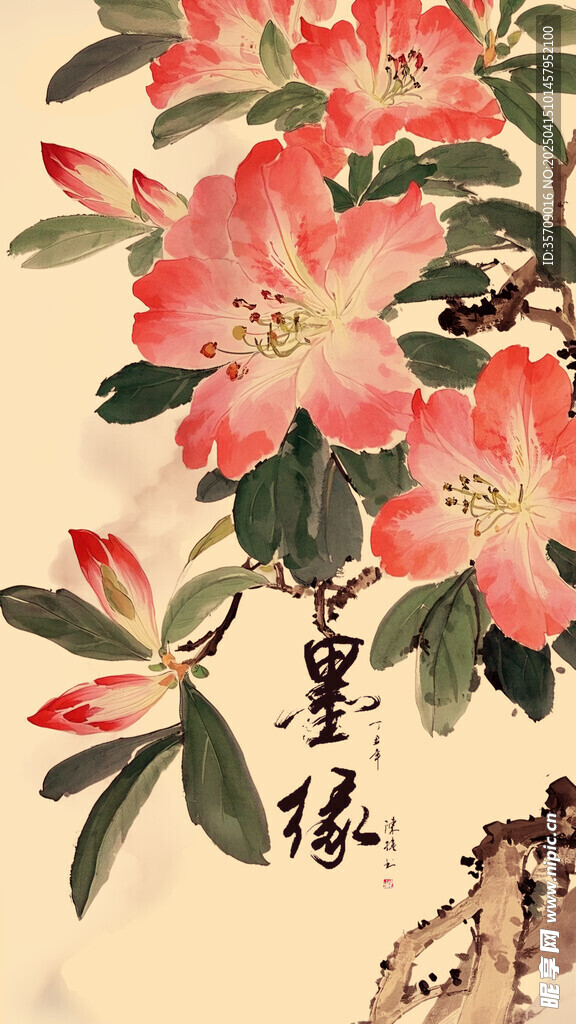 古风花卉背景
