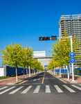 城市街道的清新风景