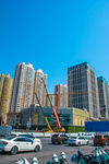 城市繁华街景与建设景象