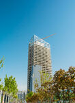 城市中在建的现代化高楼
