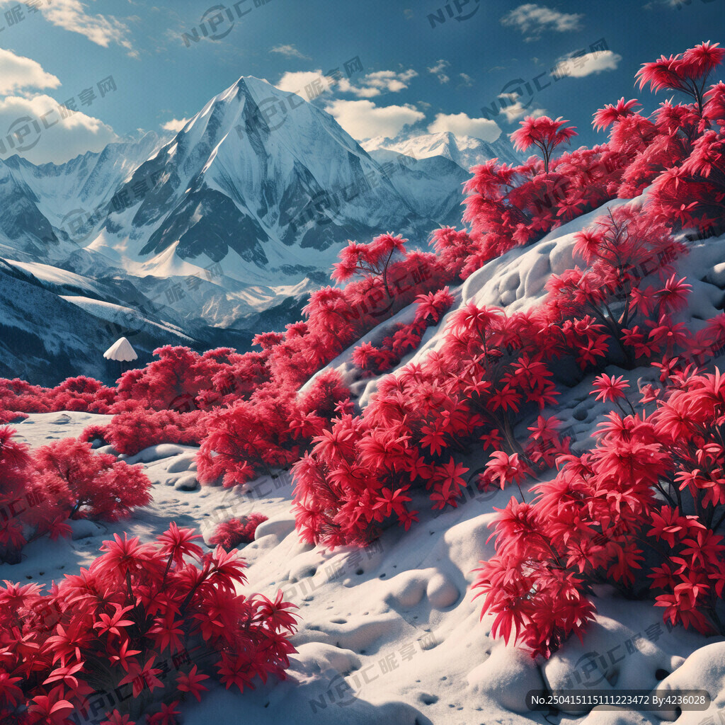 雪山下的红景天花