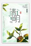 清新简约节气清明海报