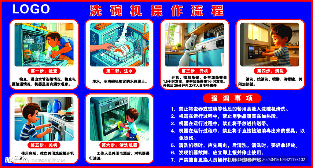 洗碗机操作流程