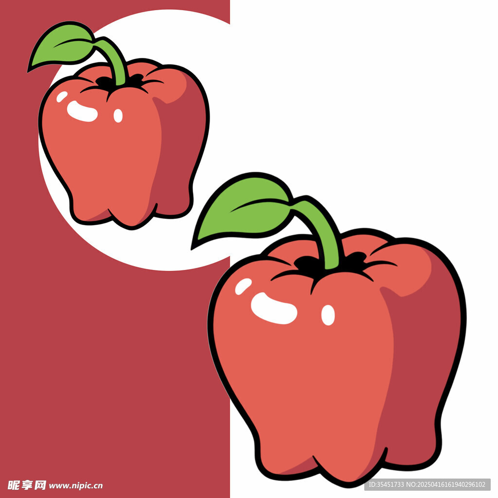 手绘卡通创意红椒