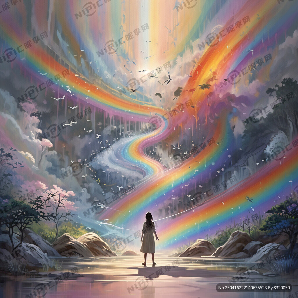 万步有约 彩虹 形象背景