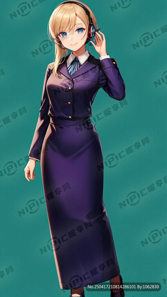 美女话务员 左右手比心 正装