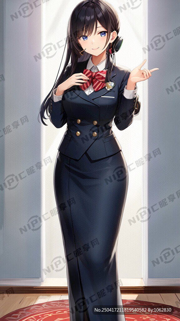 美女话务员 左右手手指组成心形