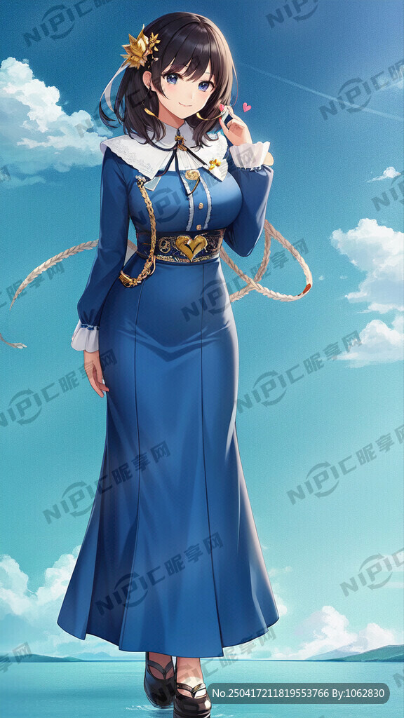 美女话务员 左右手手指组成心形