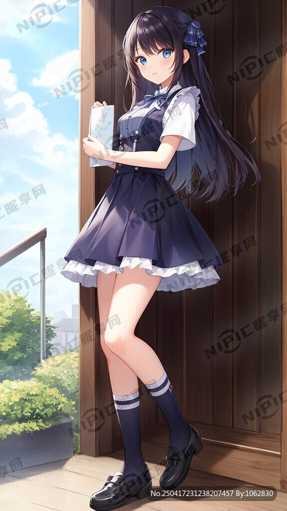 少女 吊带裙 全身像