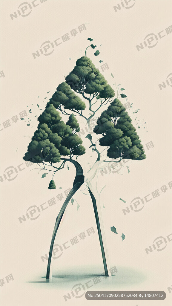 简洁的衣架海报 森林环保