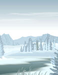 冬季森林白雪插画