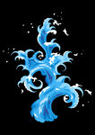 蓝色动感海浪艺术图案