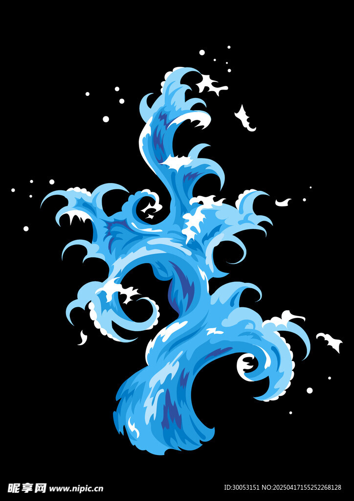 蓝色动感海浪艺术图案