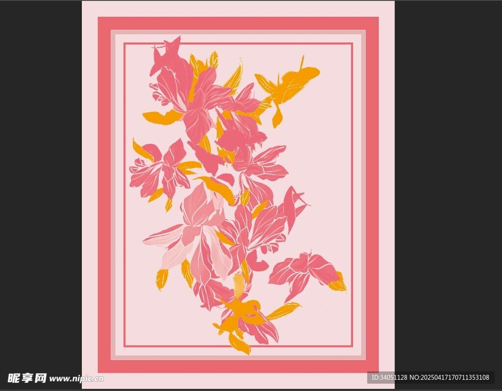 花卉装饰画图案设计
