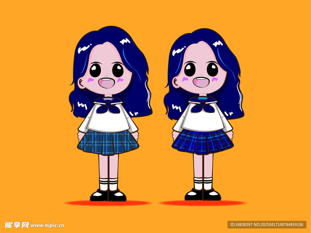 Q版矢量小女孩