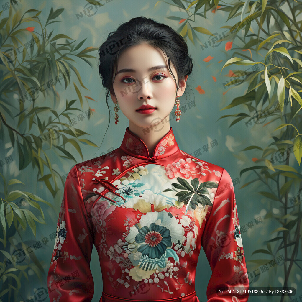 女性 旗袍 清新