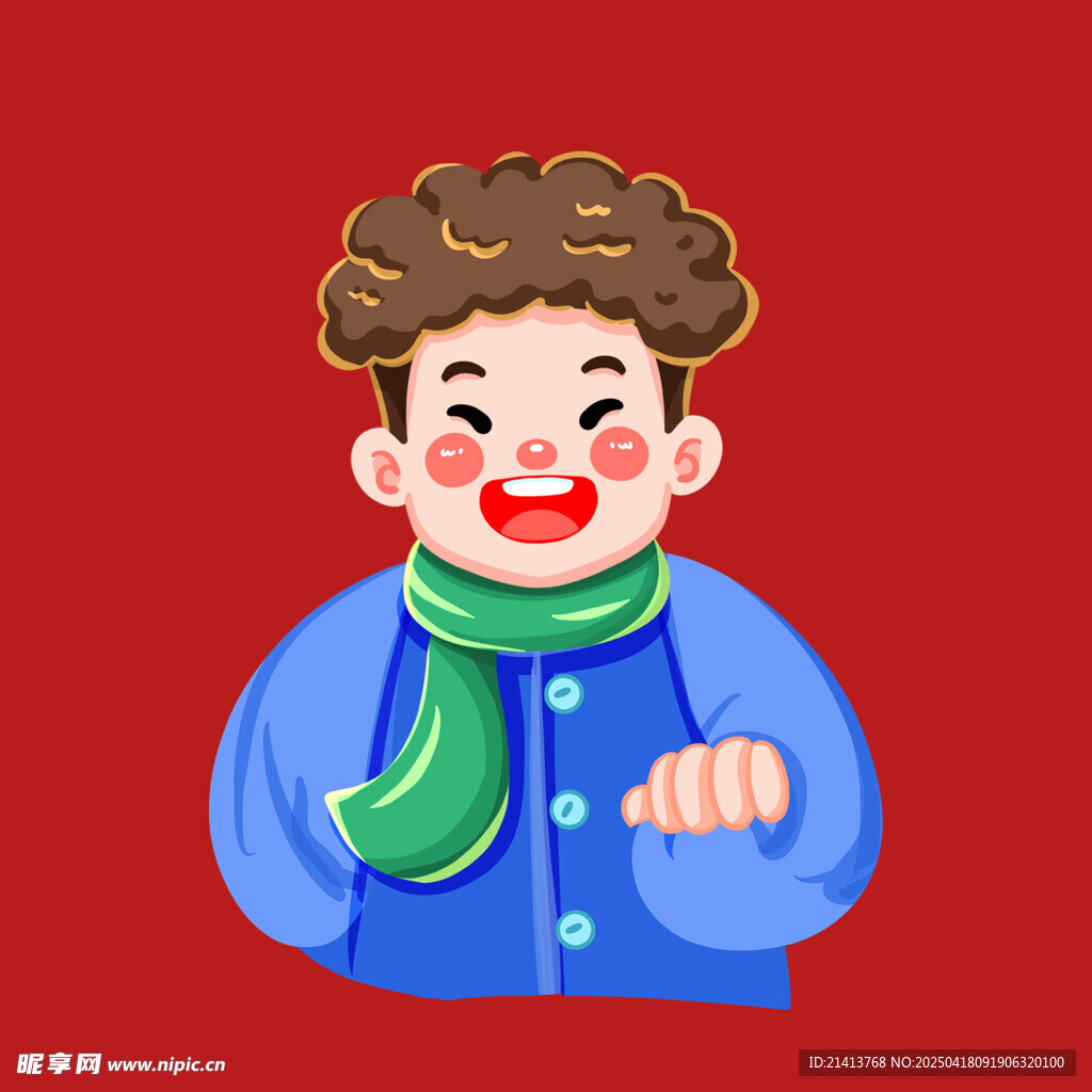 戴围巾的欢乐小丑