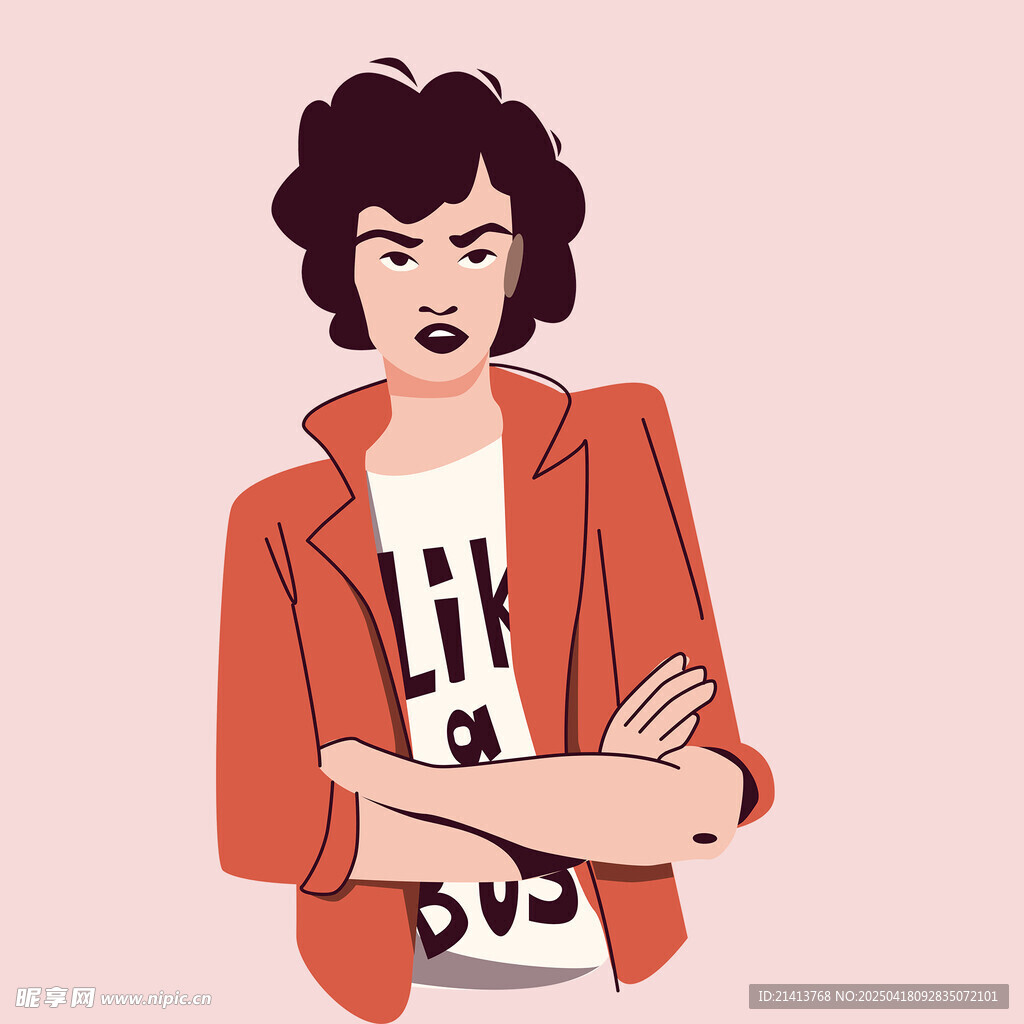 时尚短发女士的个性穿搭
