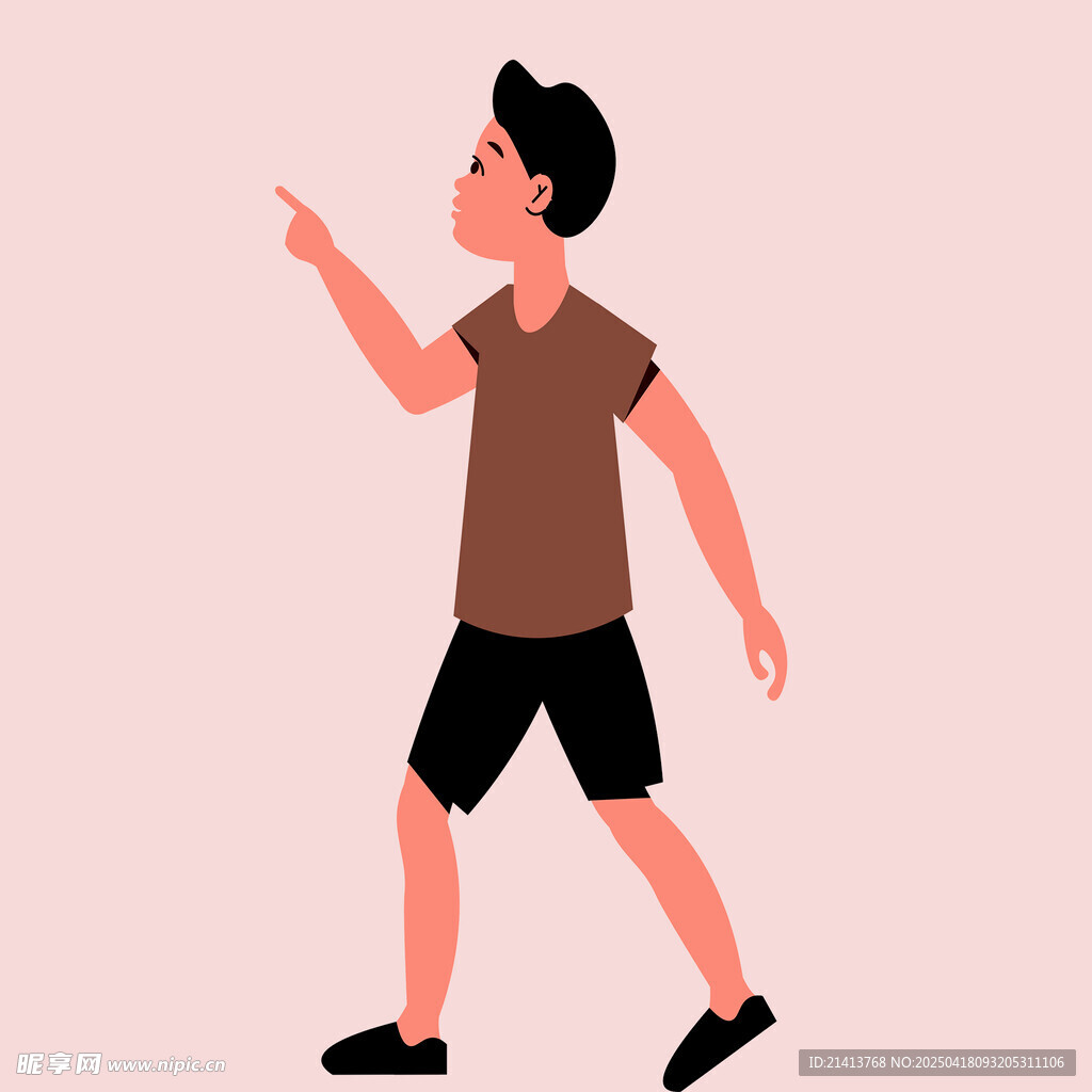 指向远方的男子