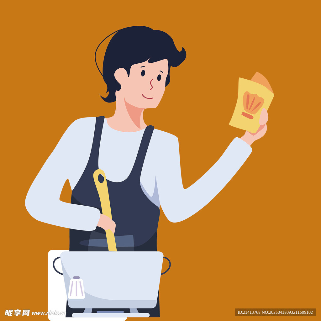 厨师手持钞票面露喜悦