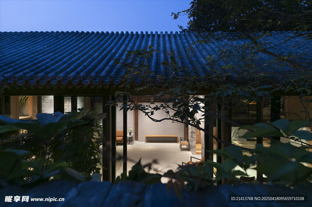 中式庭院夜景静谧之美