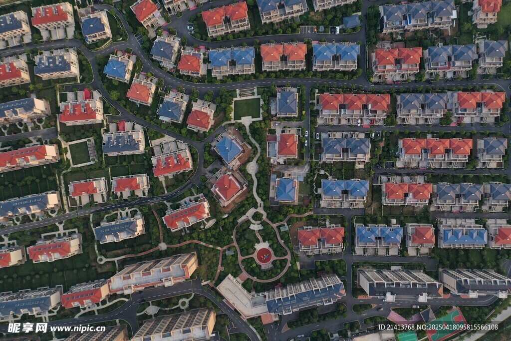 俯瞰多彩住宅区景观
