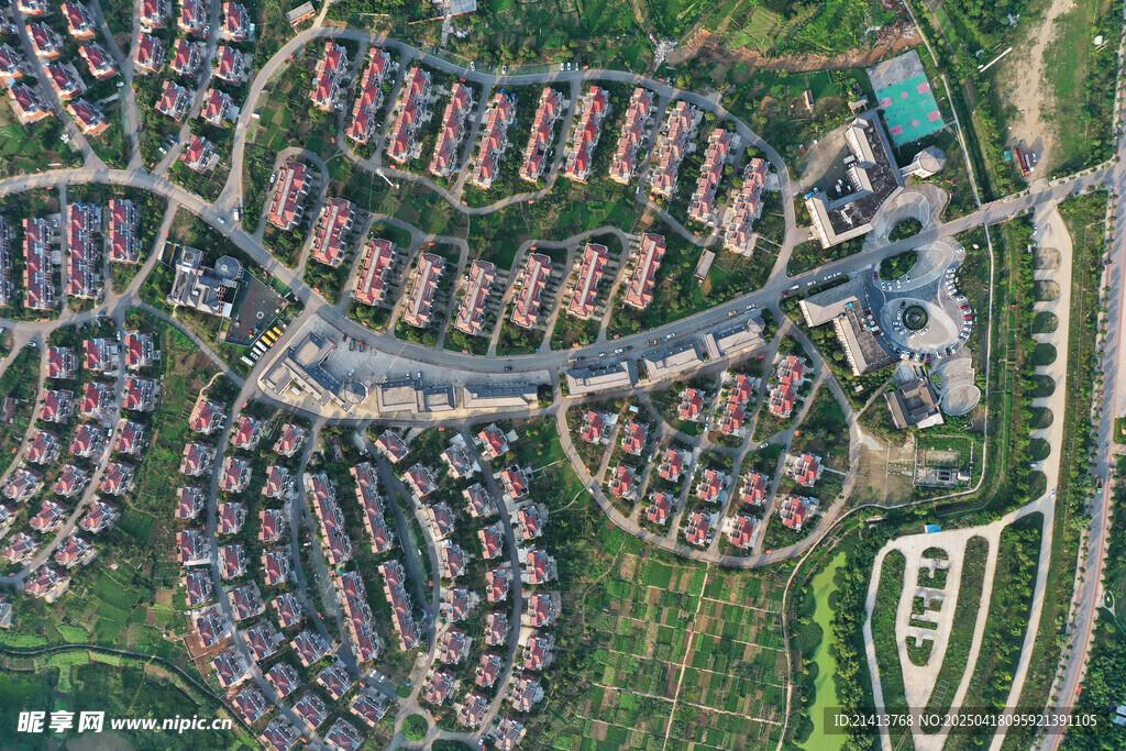 俯瞰住宅小区景观布局
