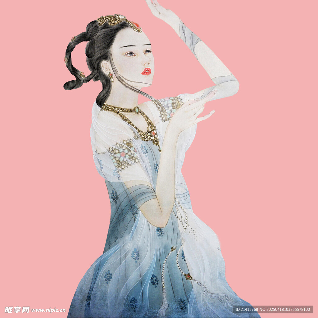 古风女子优雅起舞