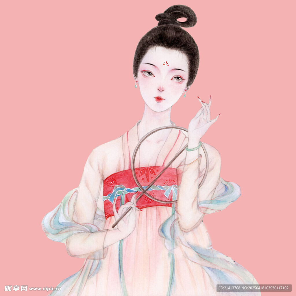 古风持扇优雅女子